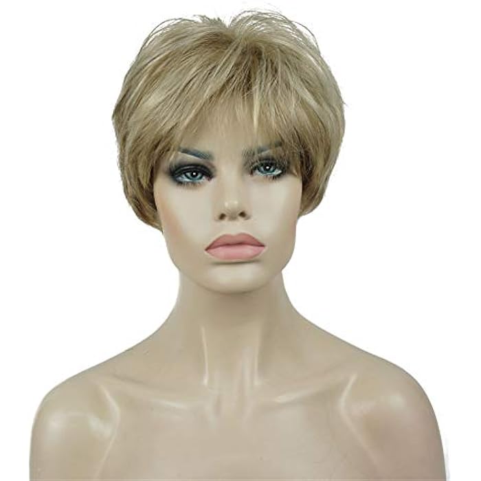 DILLARDS Lydell Wigs For Women Short Hair Straight Layered Synthetic Wig With Hair Bangs Blonde - Image 3